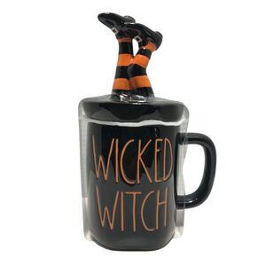 Rae Dunn Halloween Black Wicked Witch‎ Mug Legs Topper Lid 2020 Coffee Tea